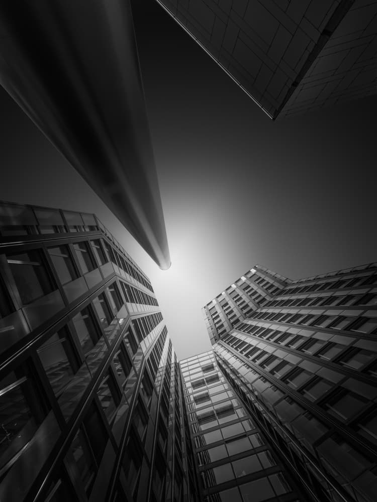 Urban Upward View by Oscar Lopez — canvas wall art