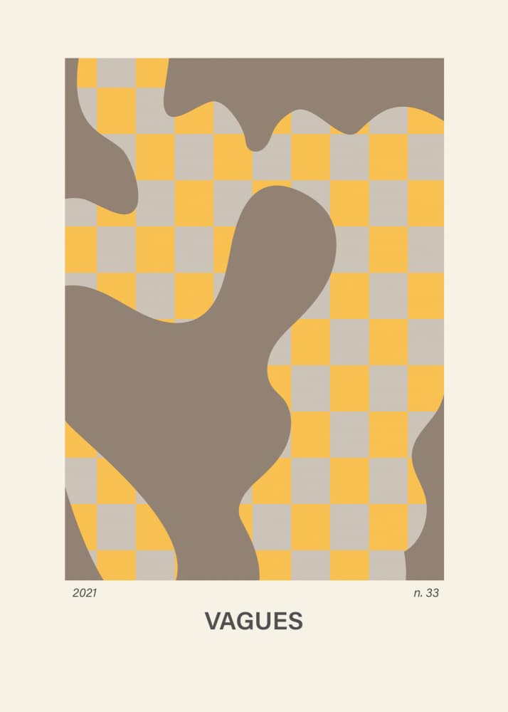 Fluid Checkered Shapes by Paperago — canvas wall art