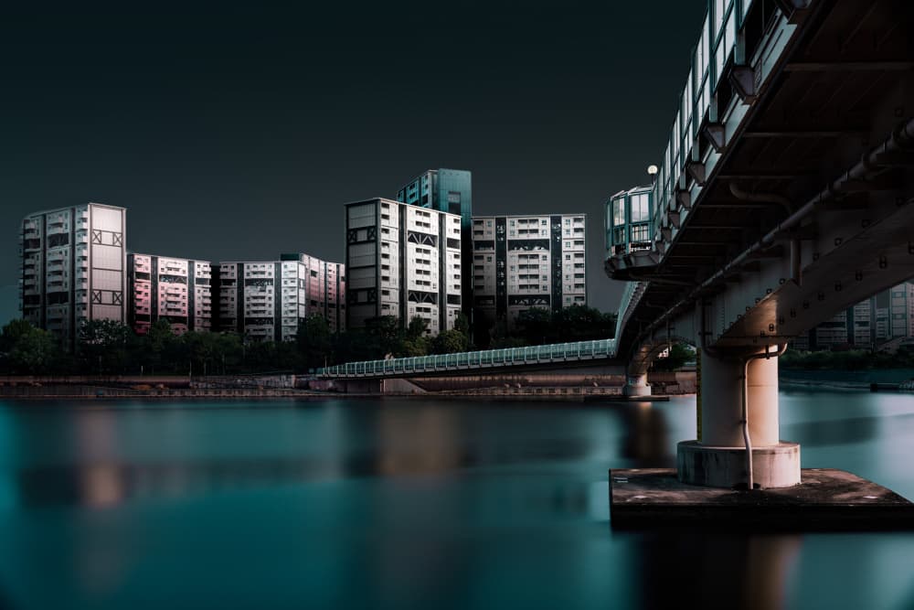 Urban Night Reflections by YusukeMatsumoto — canvas wall art