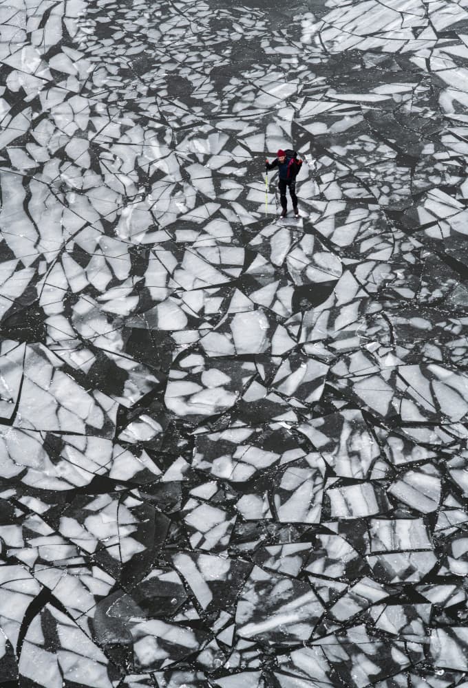 Skater on Cracked Ice by Karim Al Thahaby — canvas wall art