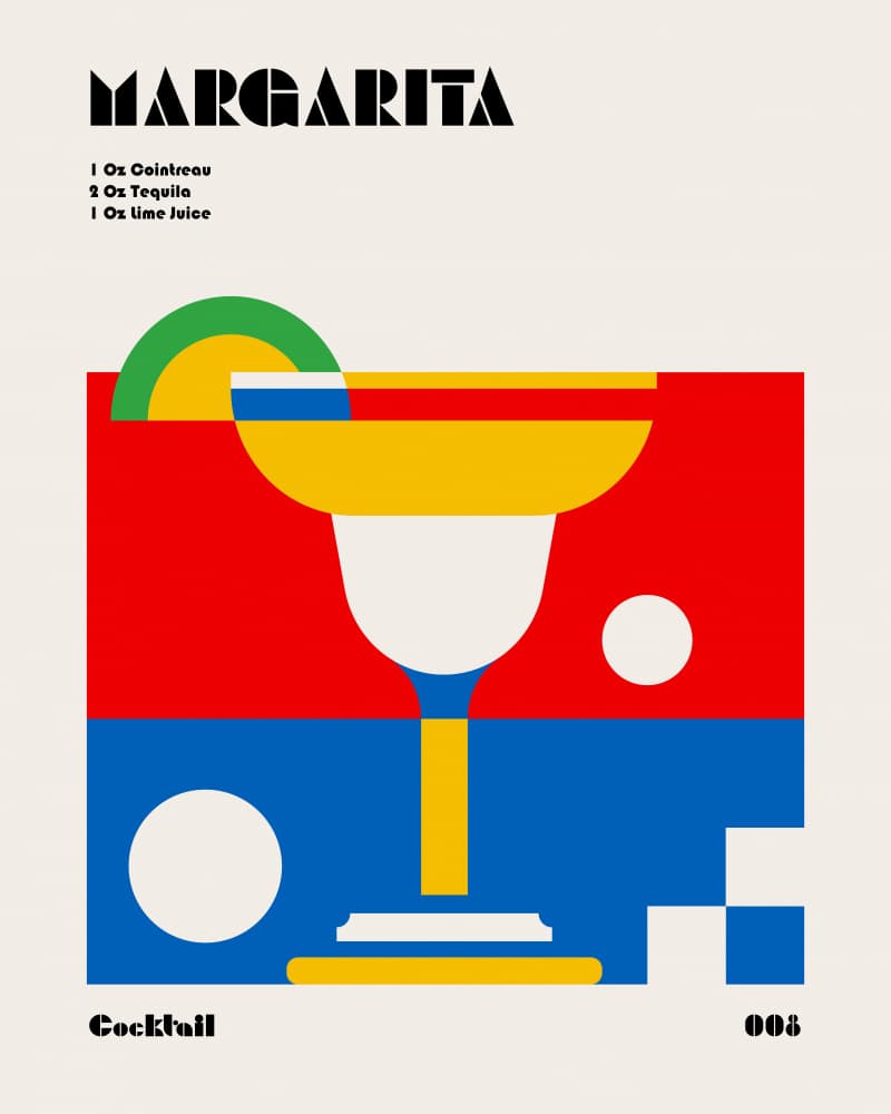 Geometric Margarita Cocktail by Retrodrome — canvas wall art