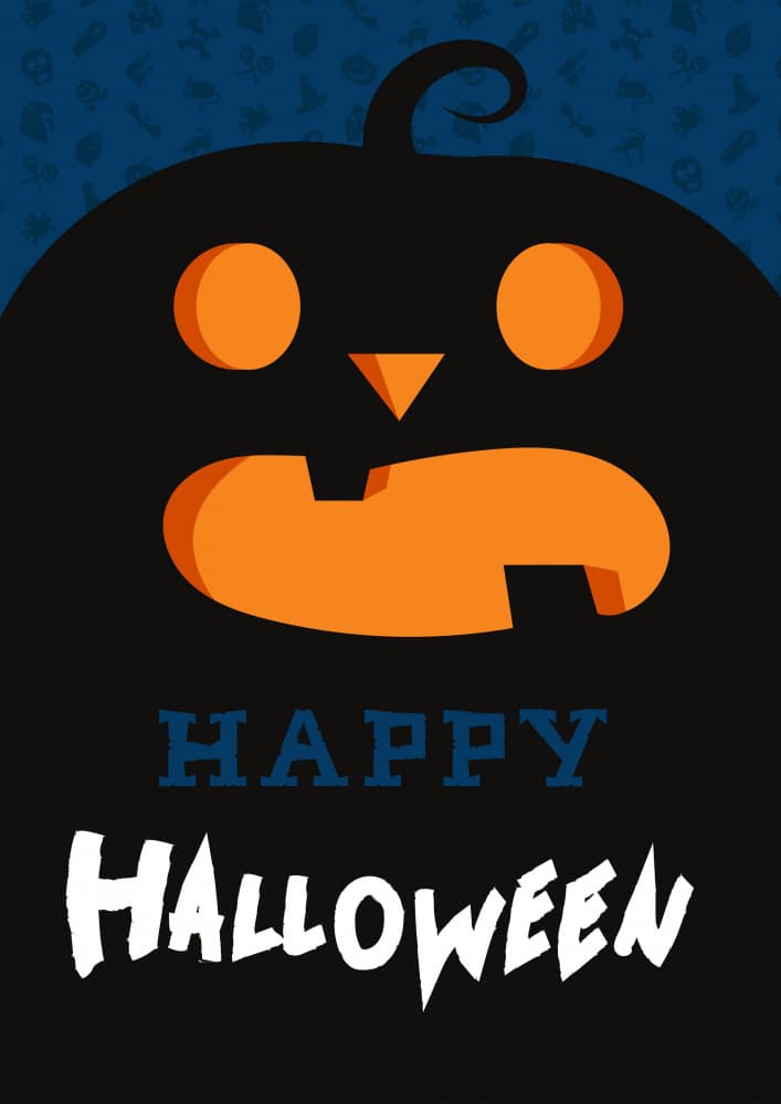 Happy Halloween Jack-O'-Lantern by Marika Barsrsind — canvas wall art