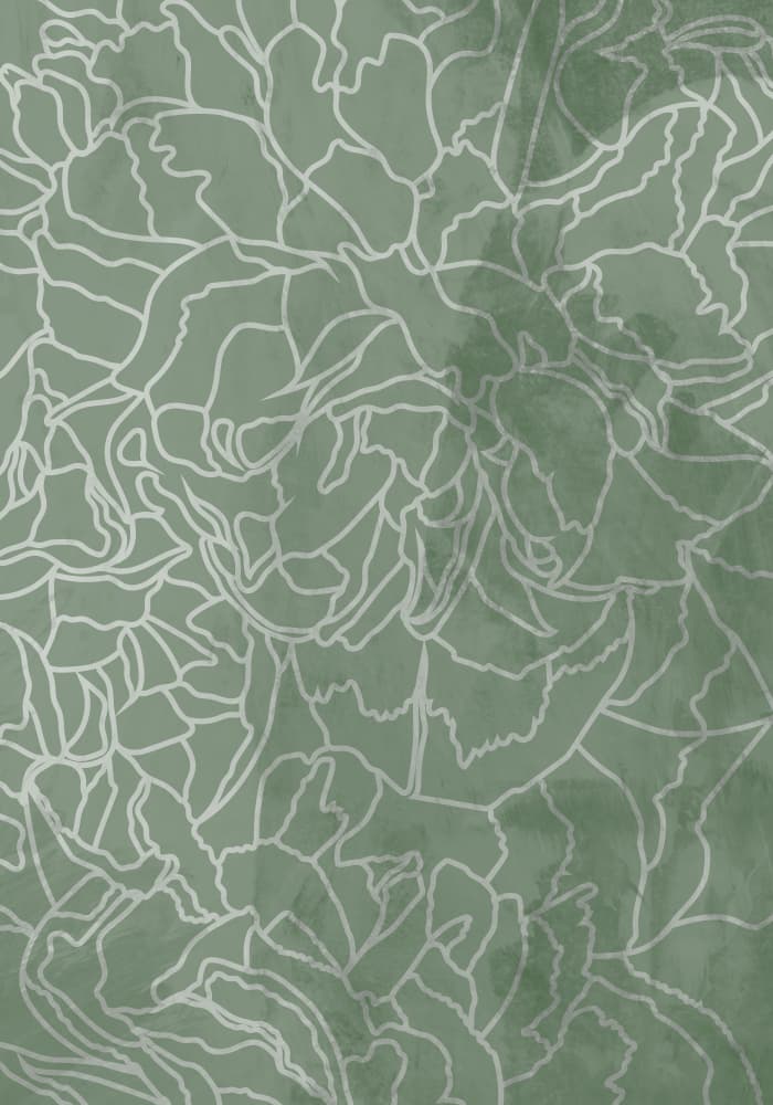 Sage Green Floral Pattern by Sarah Manovski — canvas wall art