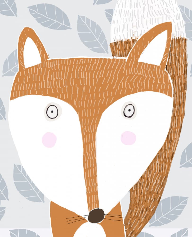 Cute Woodland Fox by Carla Daly — canvas wall art