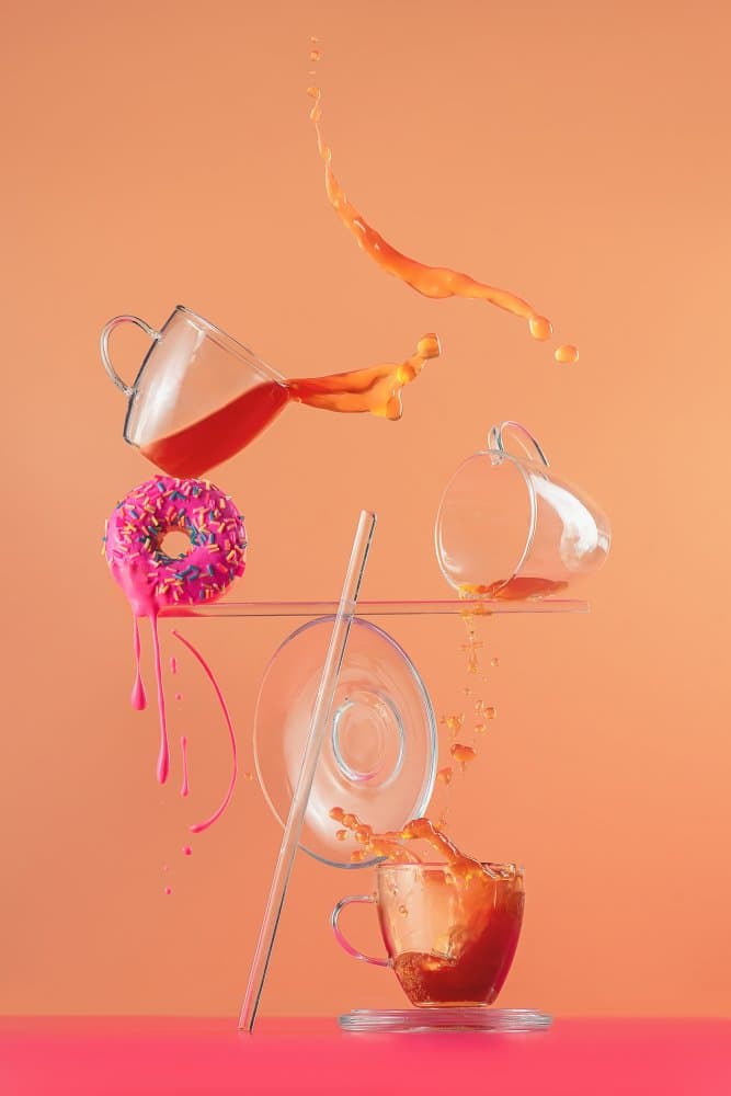 Pink Donut Splash by Dina Belenko — canvas wall art