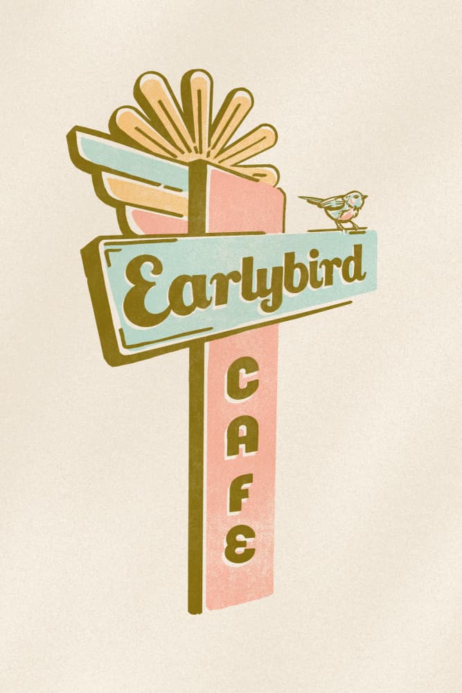 Early Bird Cafe Travel Art by The Whiskey Ginger — canvas wall art