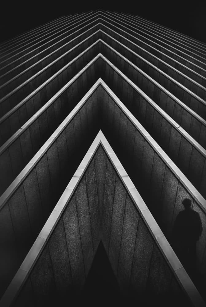 Angular Building Silhouette by Roxana Labagnara — canvas wall art