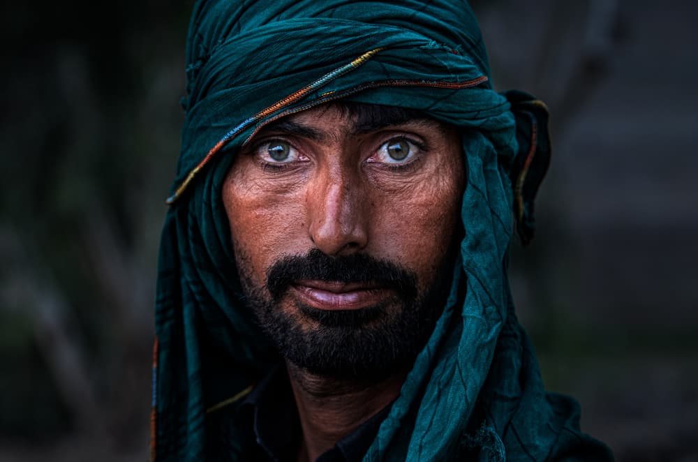 Green Turban Gaze by Joxe Inazio Kuesta Garmendia — canvas wall art
