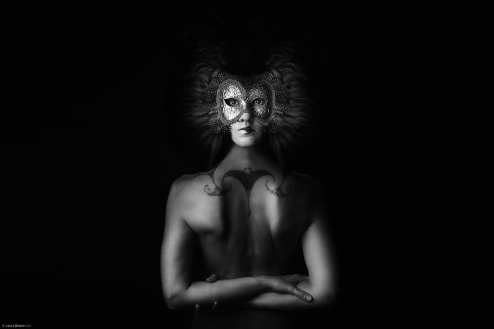Mysterious Masked Woman by Laura Benvenuti — canvas wall art