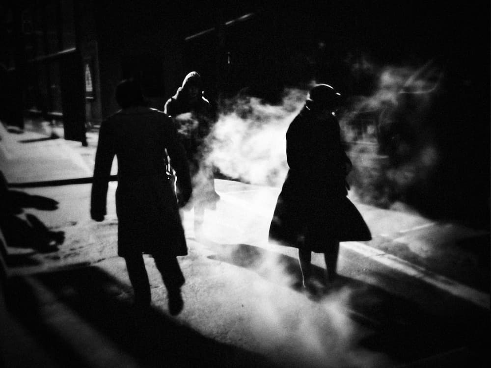 Night Figures in Steam by Holger Droste — canvas wall art