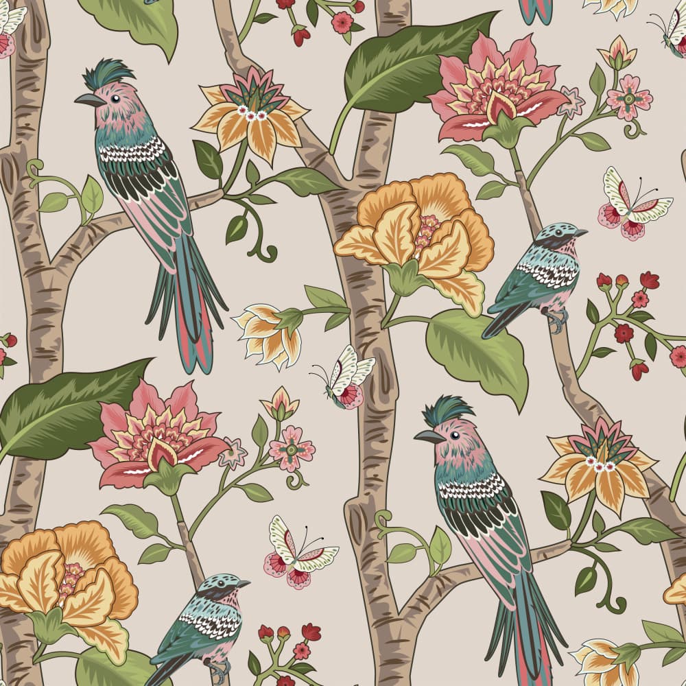 Vibrant Chinoiserie Garden by Elena Dorosh — canvas wall art