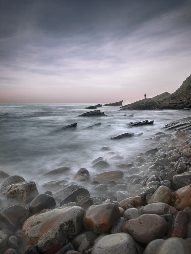 Misty Coastal Serenity by Mikel Lastra — canvas wall art