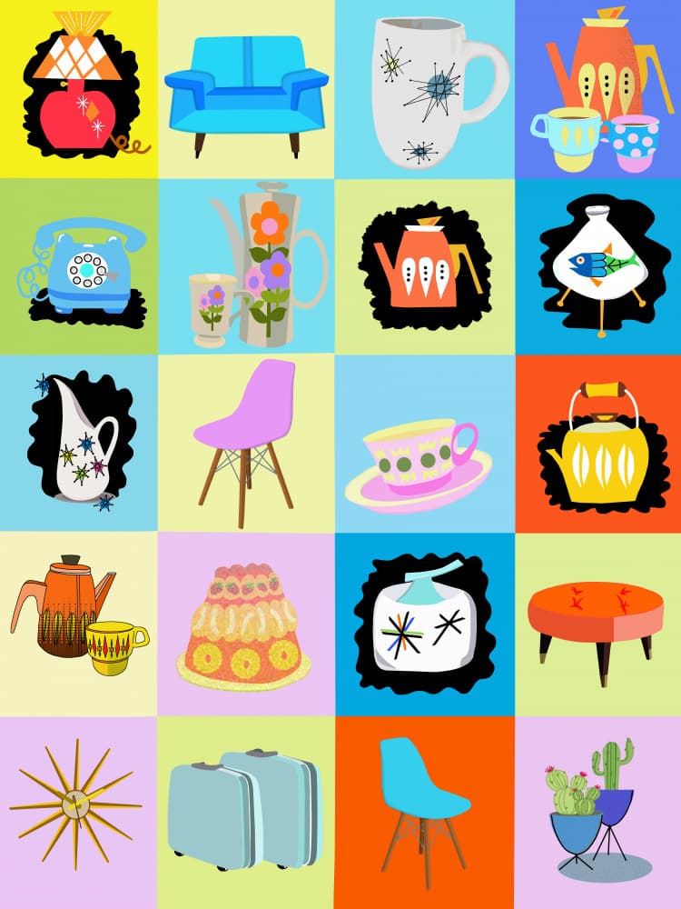 Mid-Century Modern Essentials by Lynnda Rakos — canvas wall art