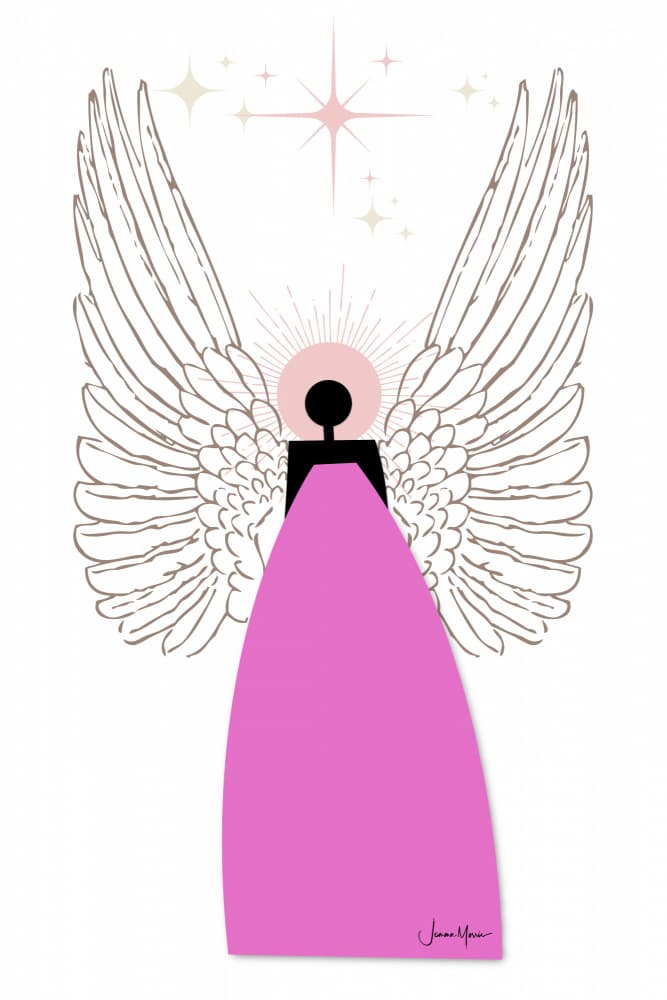 Serene Pink Angel by Jemma Morris — canvas wall art
