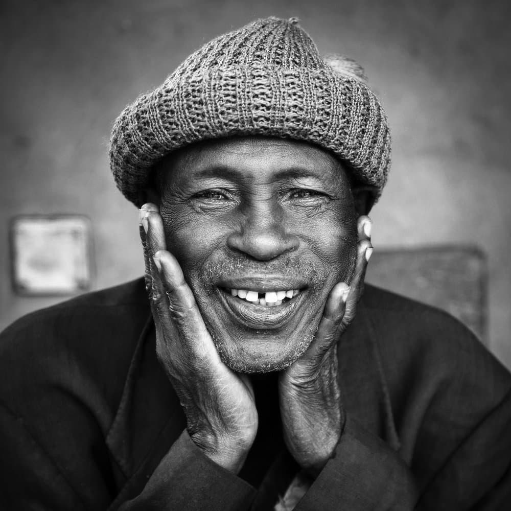 Joyful Man Smiling by Emel Sefer — canvas wall art