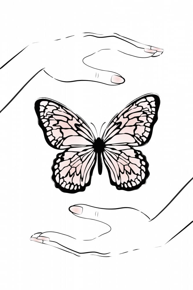 Gentle Butterfly Hands by Martina — canvas wall art