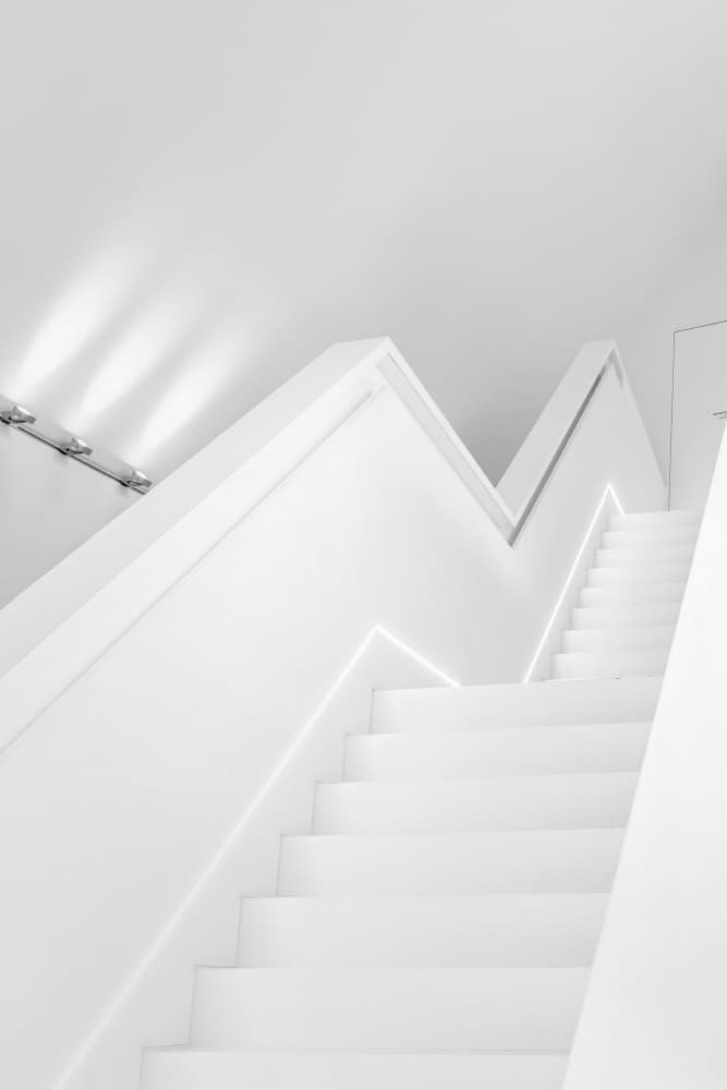 Modern White Staircase by Lus Joosten — canvas wall art
