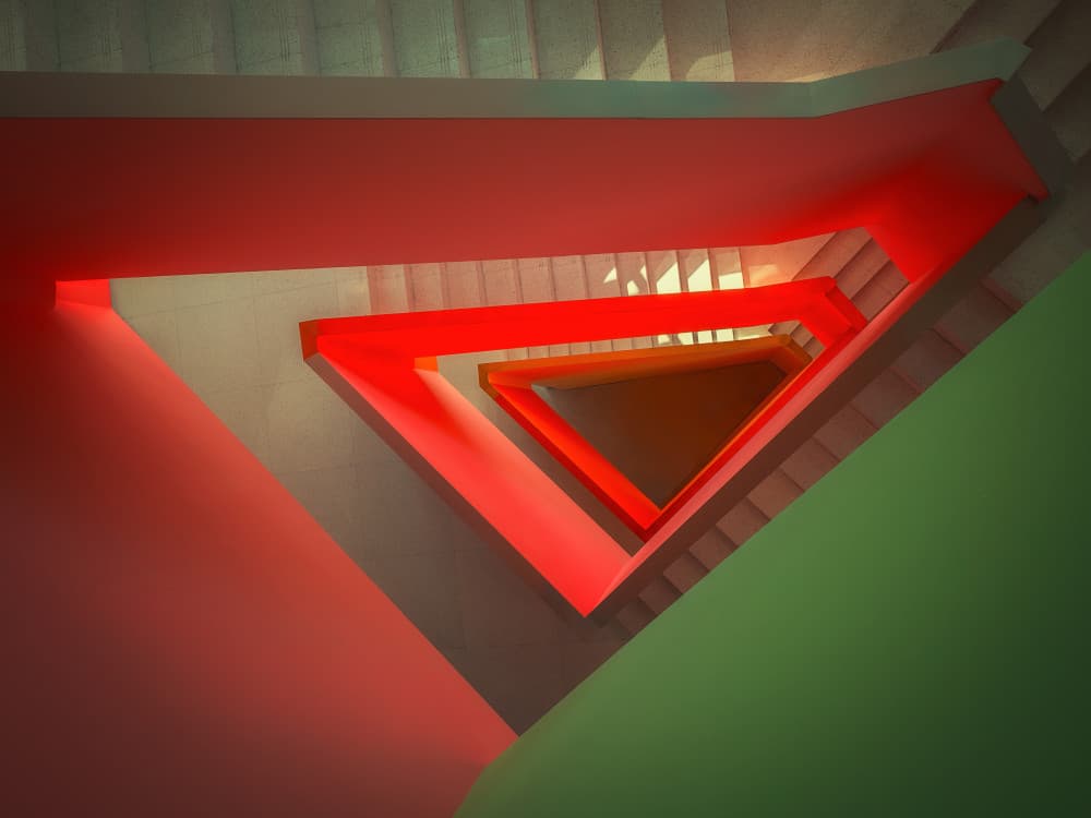 Vibrant Geometric Staircase by Mei Xu — canvas wall art