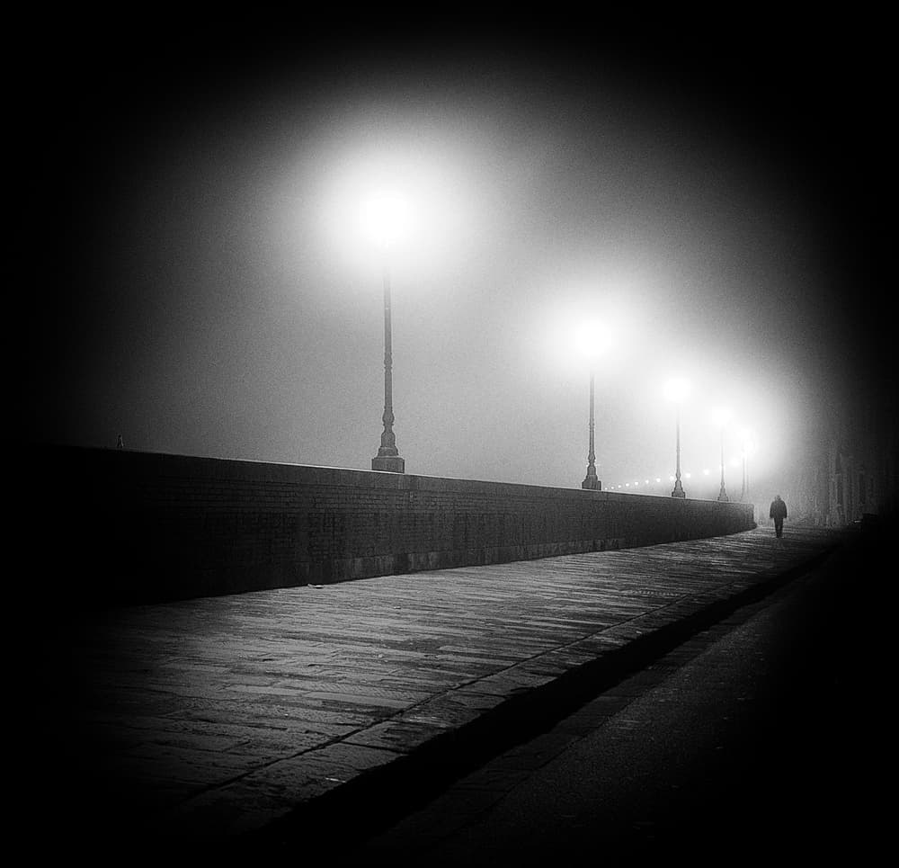 Solitary Figure In Fog by Claudio Moretti — canvas wall art