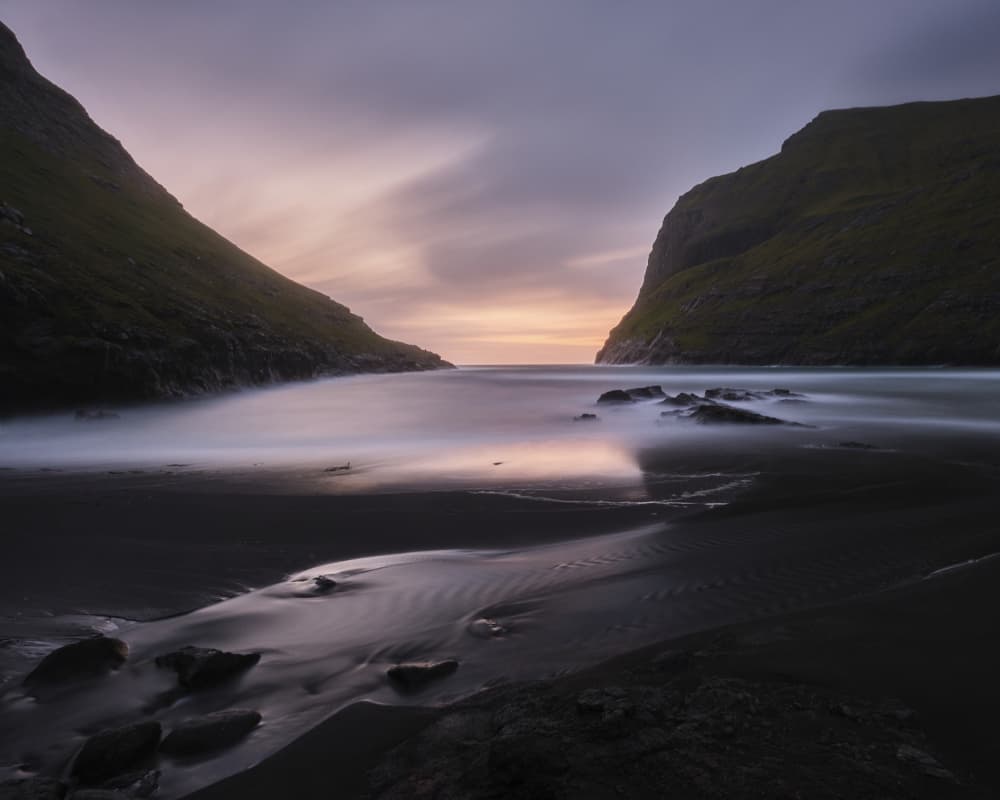 Serene Coastal Twilight by Hamed Bank — canvas wall art