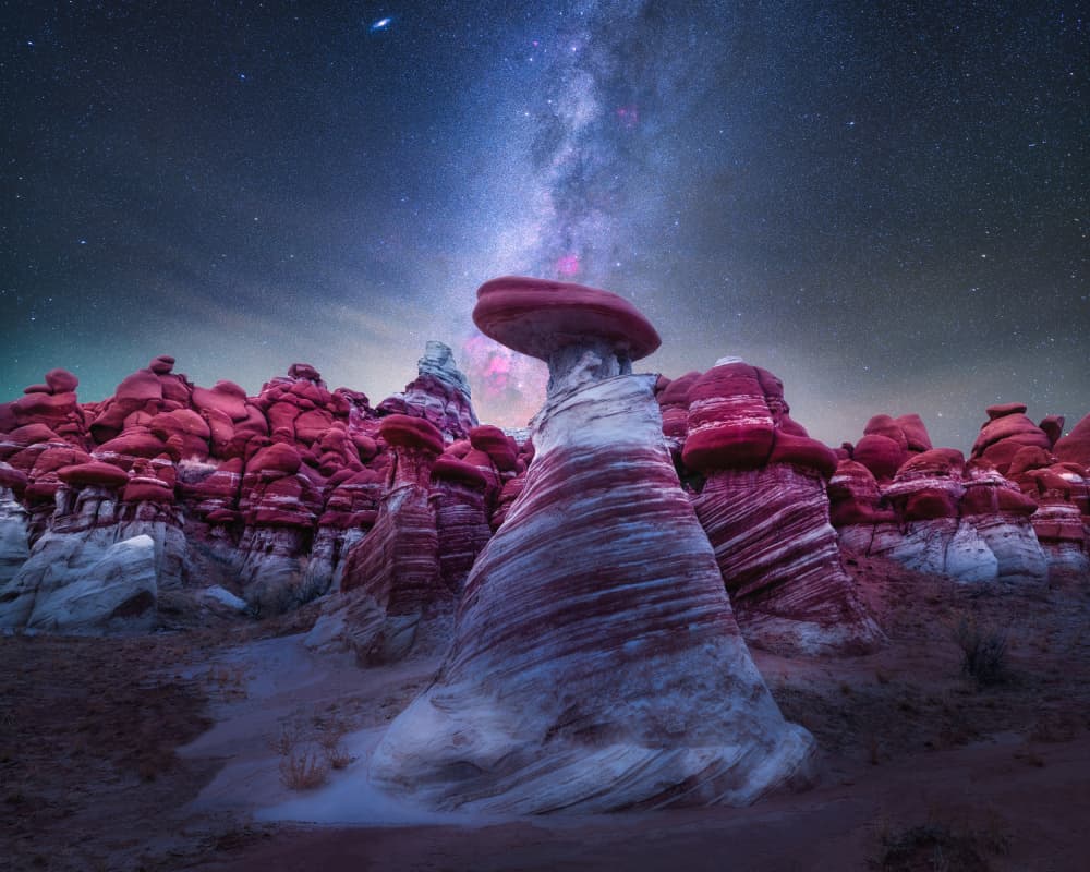 Hoodoos Under Milky Way by Abhijit Patil — canvas wall art