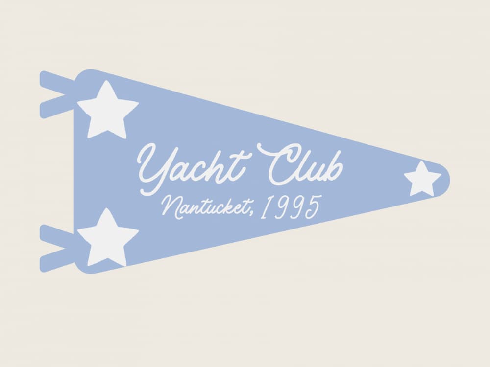 Nantucket Yacht Club Pennant by Jolly and Dash — canvas wall art