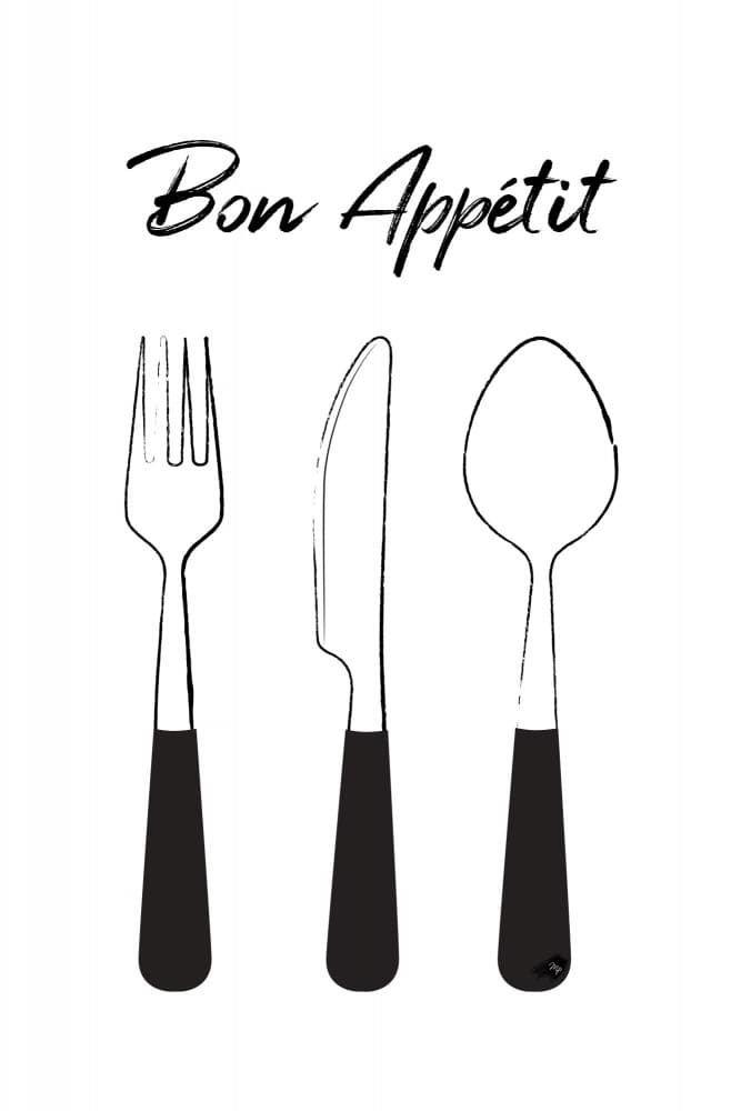 Bon Appetit Tableware by Martina — canvas wall art
