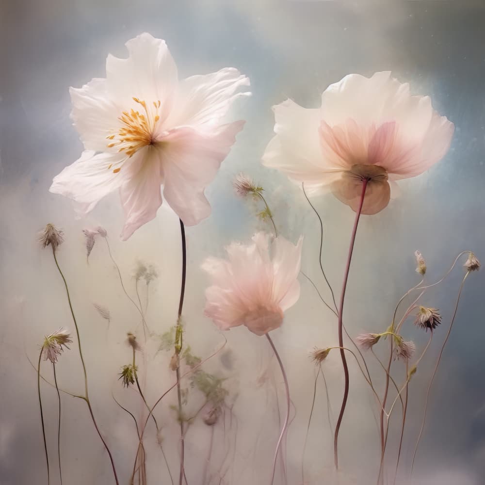 Ethereal Pink Poppies by Bilge Paksoylu — canvas wall art
