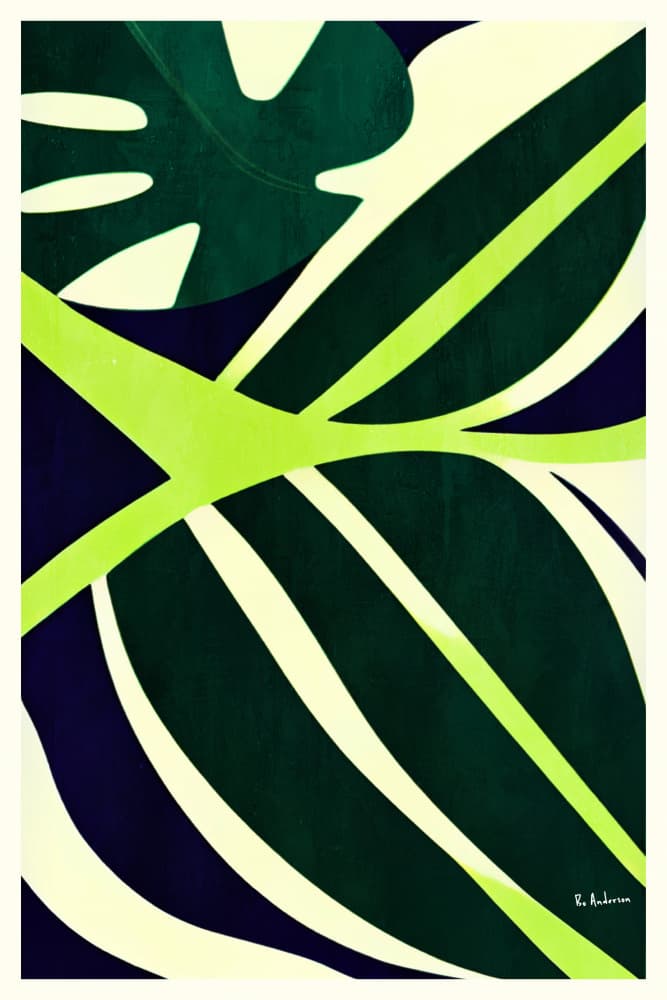 Abstract Tropical Leaves by Bo Anderson — canvas wall art