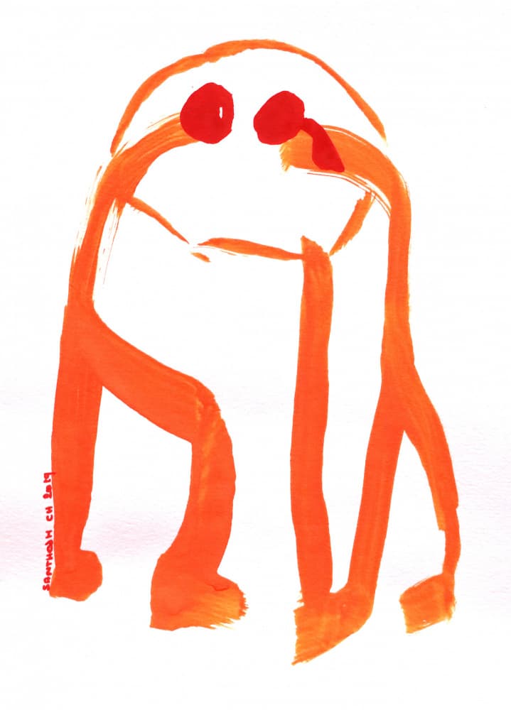 Whimsical Red Eyed Monster by Santhosh ch — canvas wall art