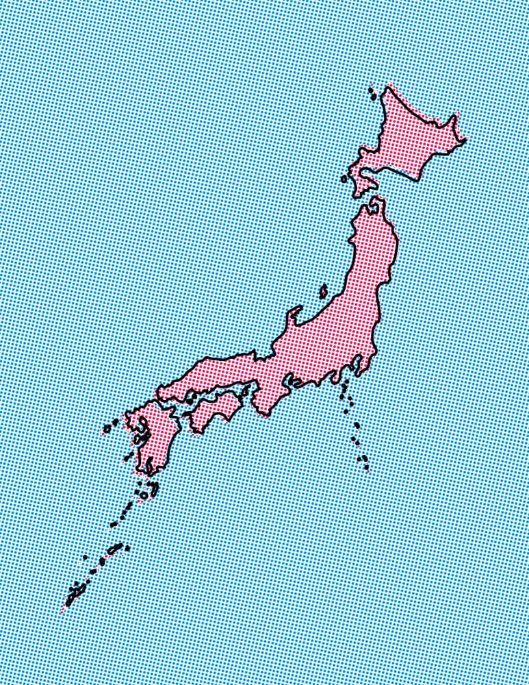 Pop Art Japan Map by Nicholas — canvas wall art
