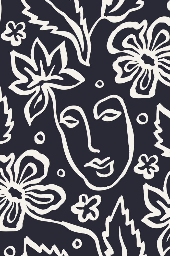 Serene Floral Face by Anna Rose — canvas wall art