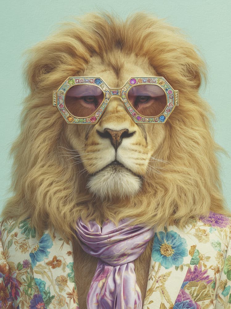 Regal Lion Fashion by Andreas Magnusson — canvas wall art