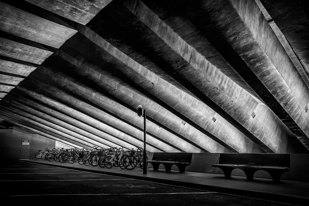Diagonal Concrete Shadows by Ming Wang — canvas wall art