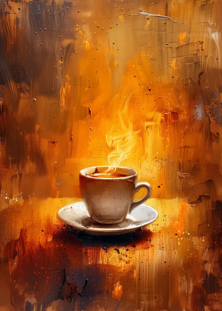 Steaming Coffee Moment by Justyna Jaszke — canvas wall art