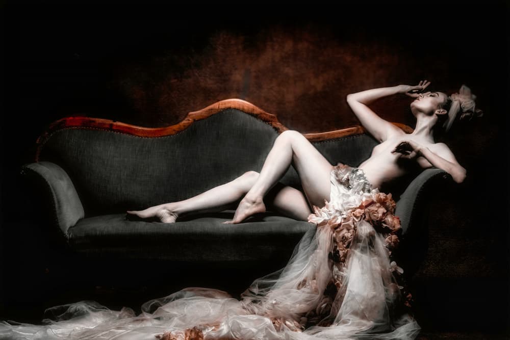 Sensual Reclining Figure by Klaus Tesching — canvas wall art
