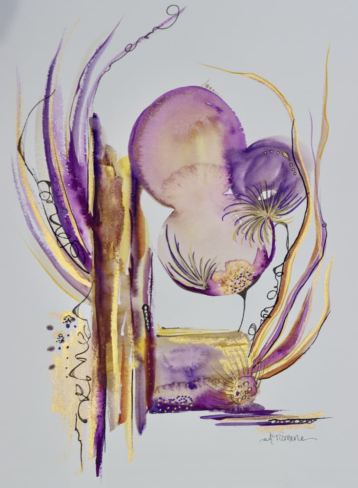 Fluid Purple Gold by Amy Tieman — canvas wall art