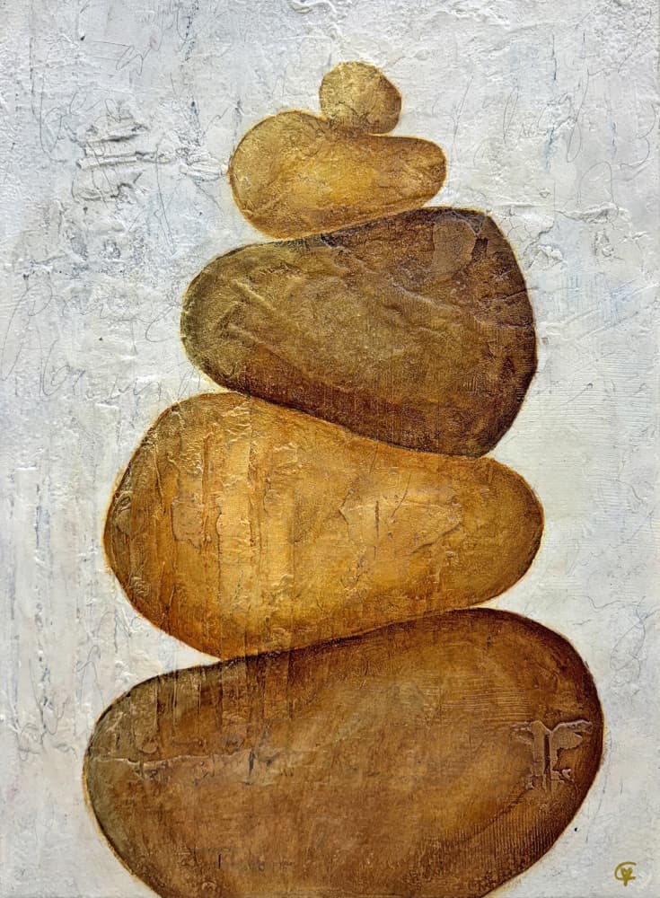 Stacked Zen Stones by Carolina Gårdheim — canvas wall art