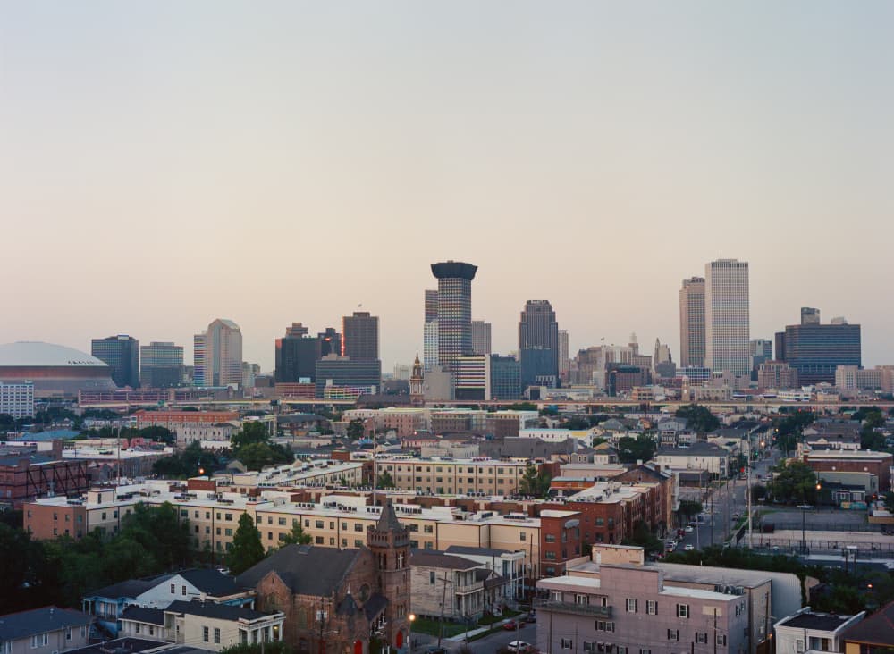 New Orleans Skyline Dawn by Bethany Young — canvas wall art