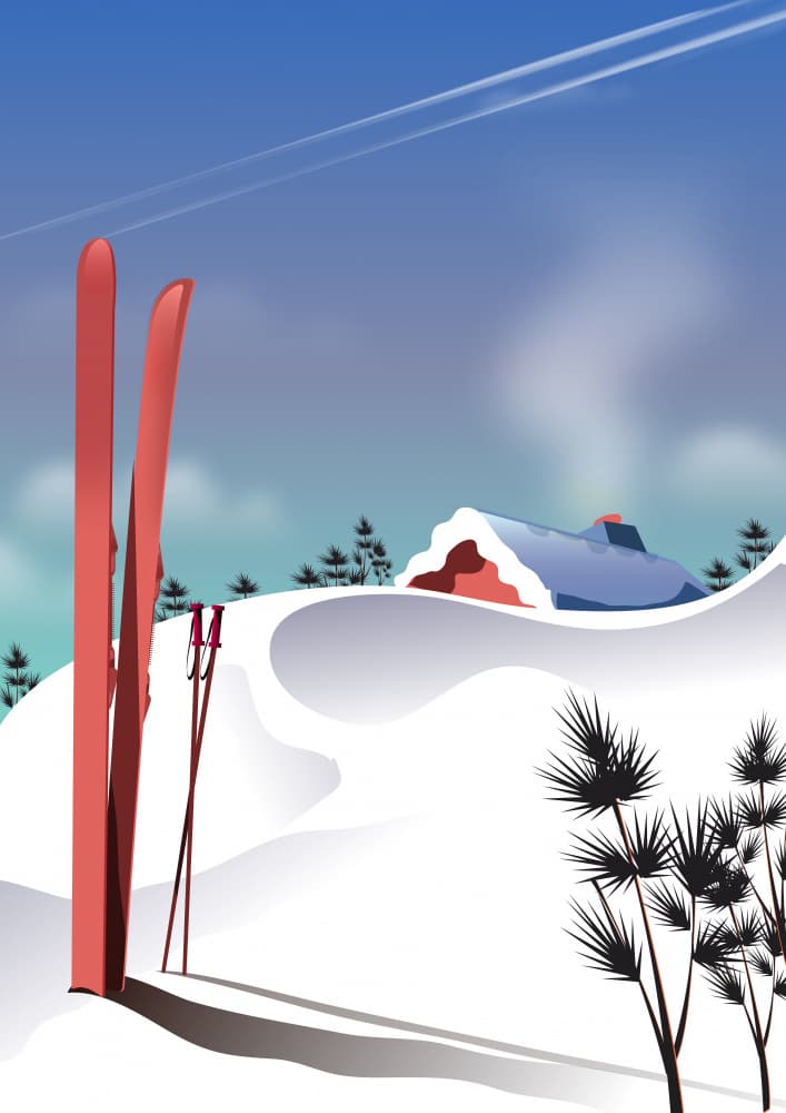 Winter Ski Lodge by Nicholas — canvas wall art