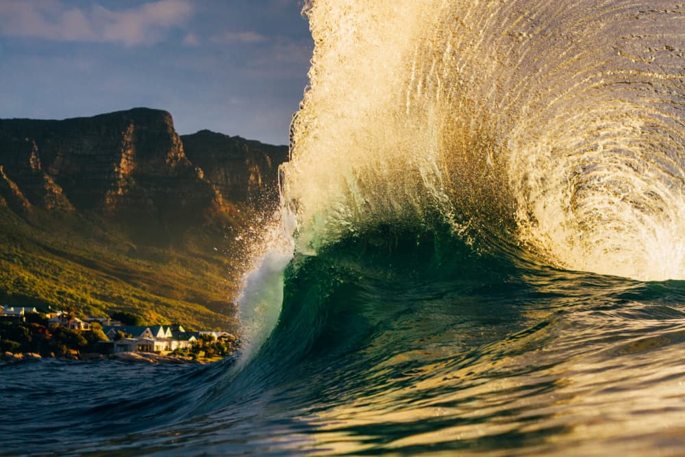 Golden Ocean Wave by Tyler Walker — canvas wall art