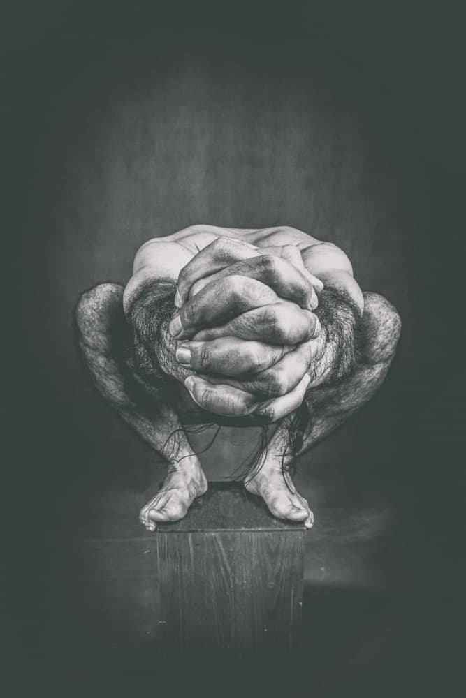 Hunched In Thought by Afshin Saeidinia — canvas wall art