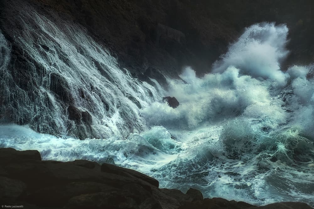 Dramatic Ocean Waves by Paolo Lazzarotti — canvas wall art