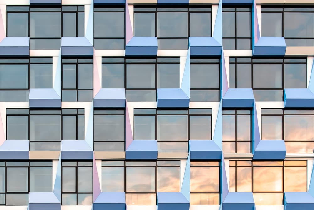 Abstract Blue Architecture by Michiel Hageman — canvas wall art