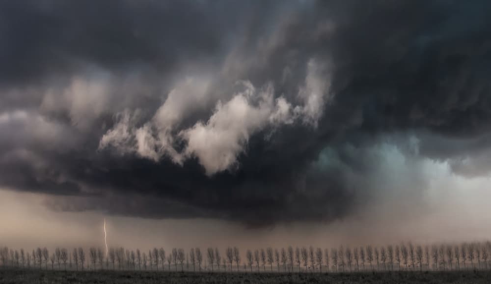 Dramatic Storm Lightning by Yvette Depaepe — canvas wall art