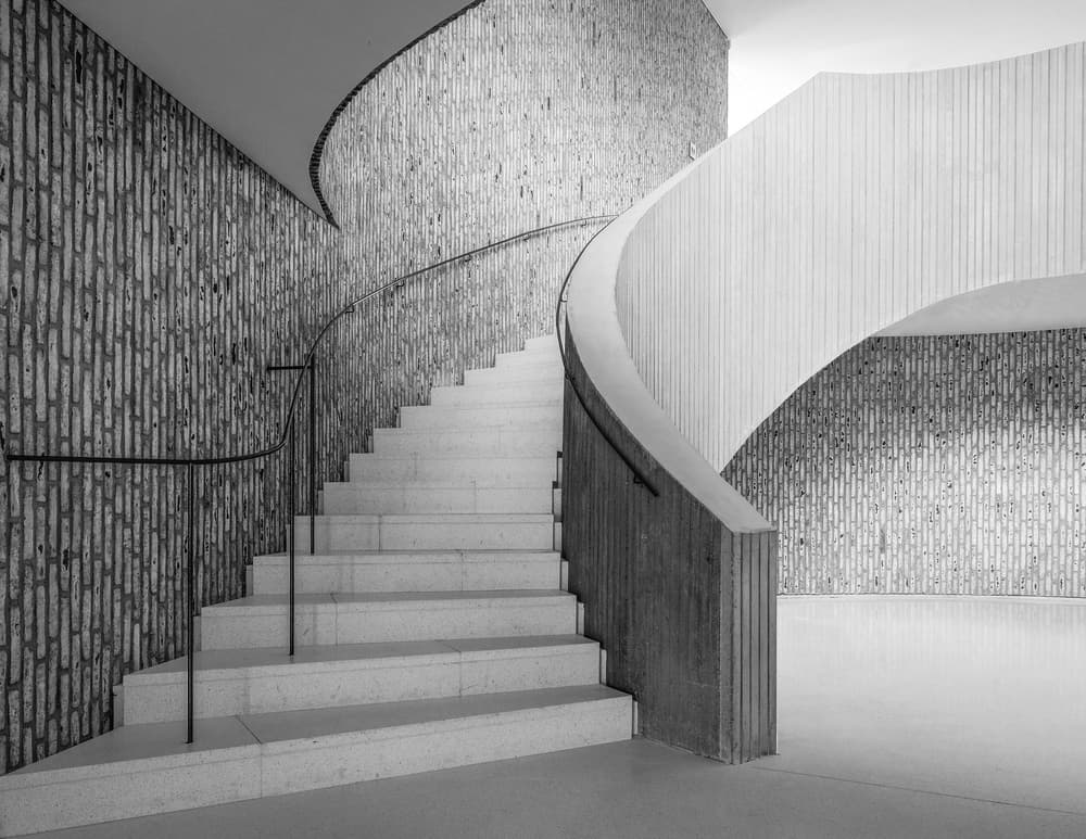 Geometric Spiral Staircase by Luc Vangindertael (laGrange) — canvas wall art