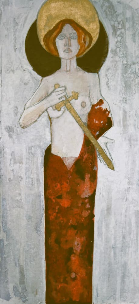 Golden Halo Warrior by Doris Schmitz — canvas wall art