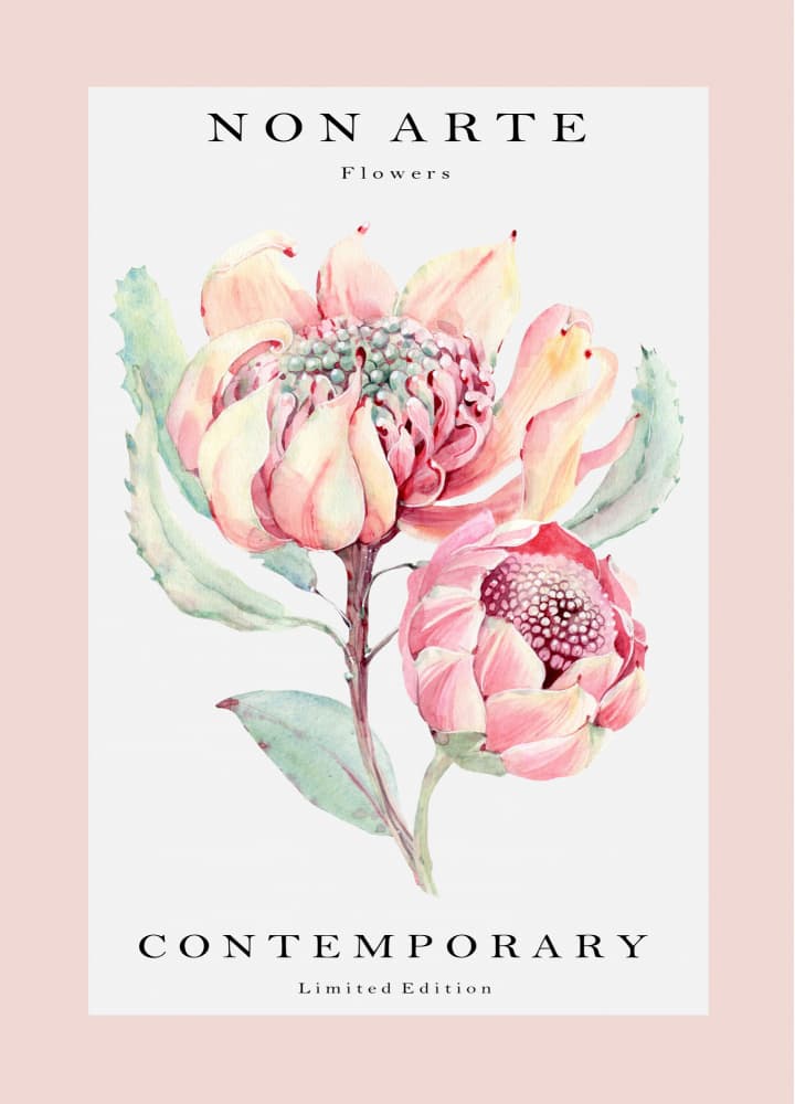 Blush Watercolor Flowers by Rikke Løndager Boisen — canvas wall art