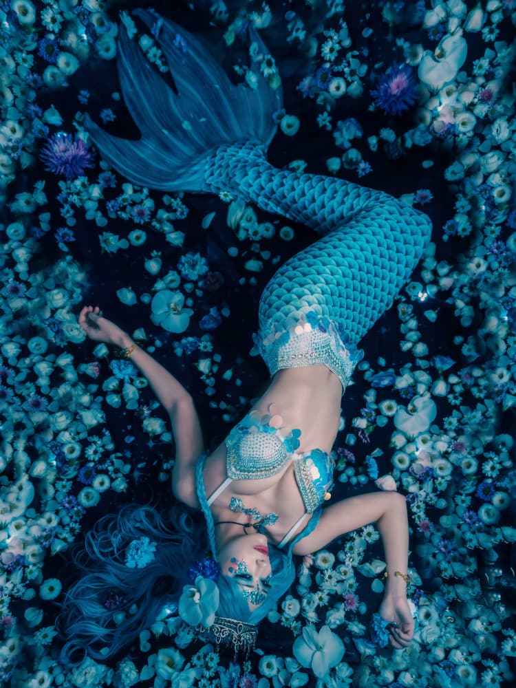 Mystical Mermaid Bloom by Rihito(Licht) — canvas wall art