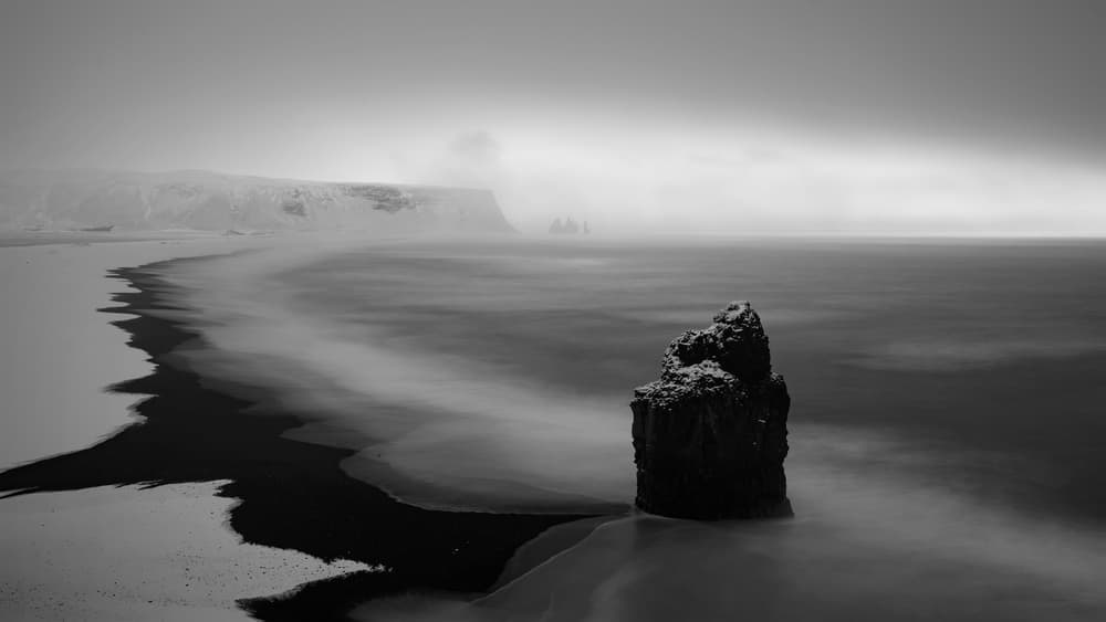 Misty Black Sand Beach by Luigi Ruoppolo — canvas wall art